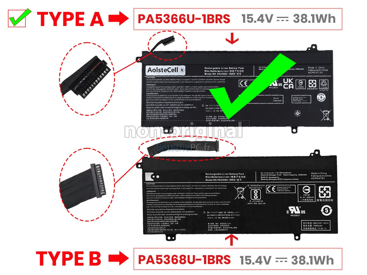 batterie pour Toshiba PA5368U-1BRS