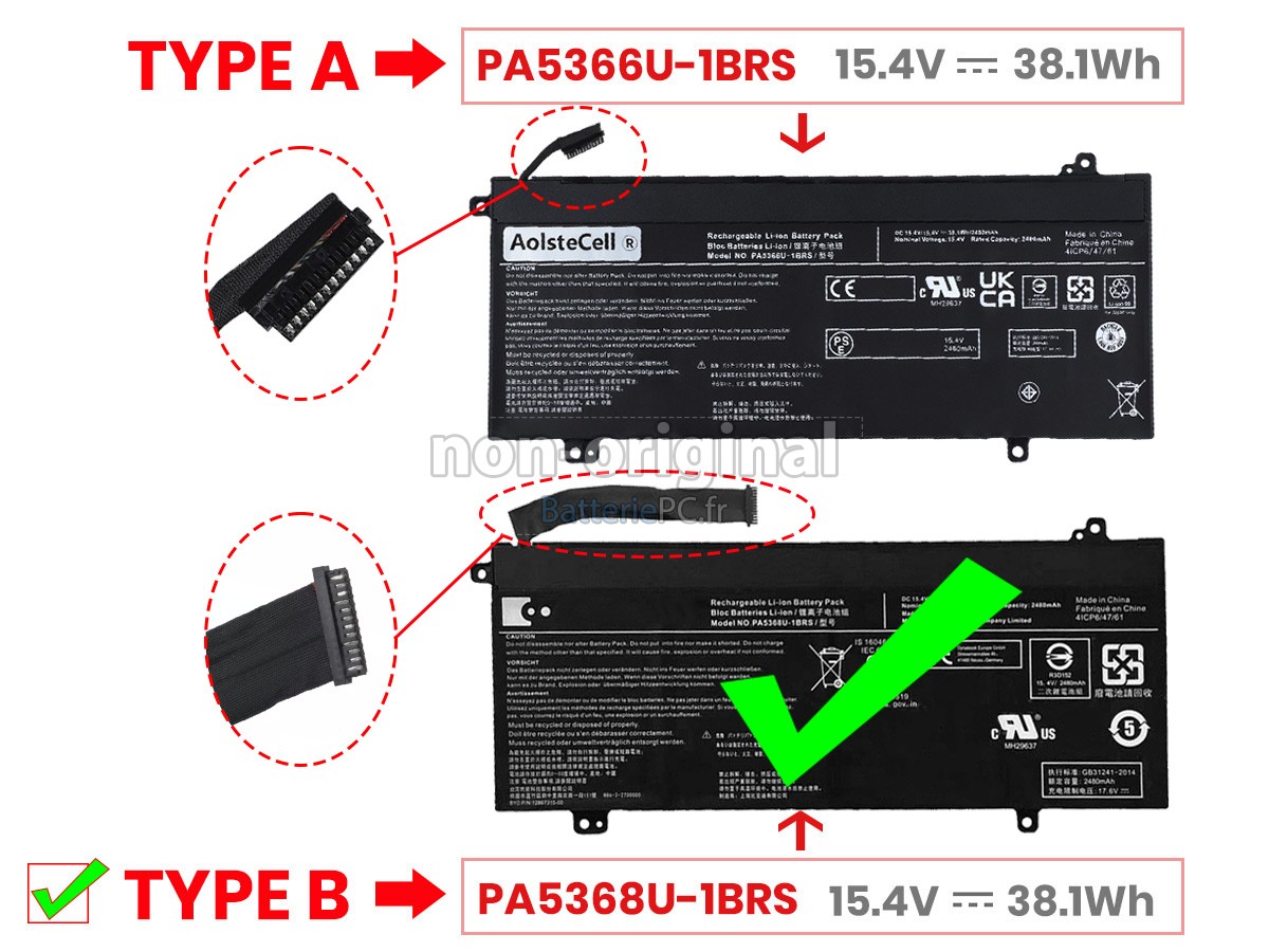 batterie pour Toshiba PA5368U-1BRS