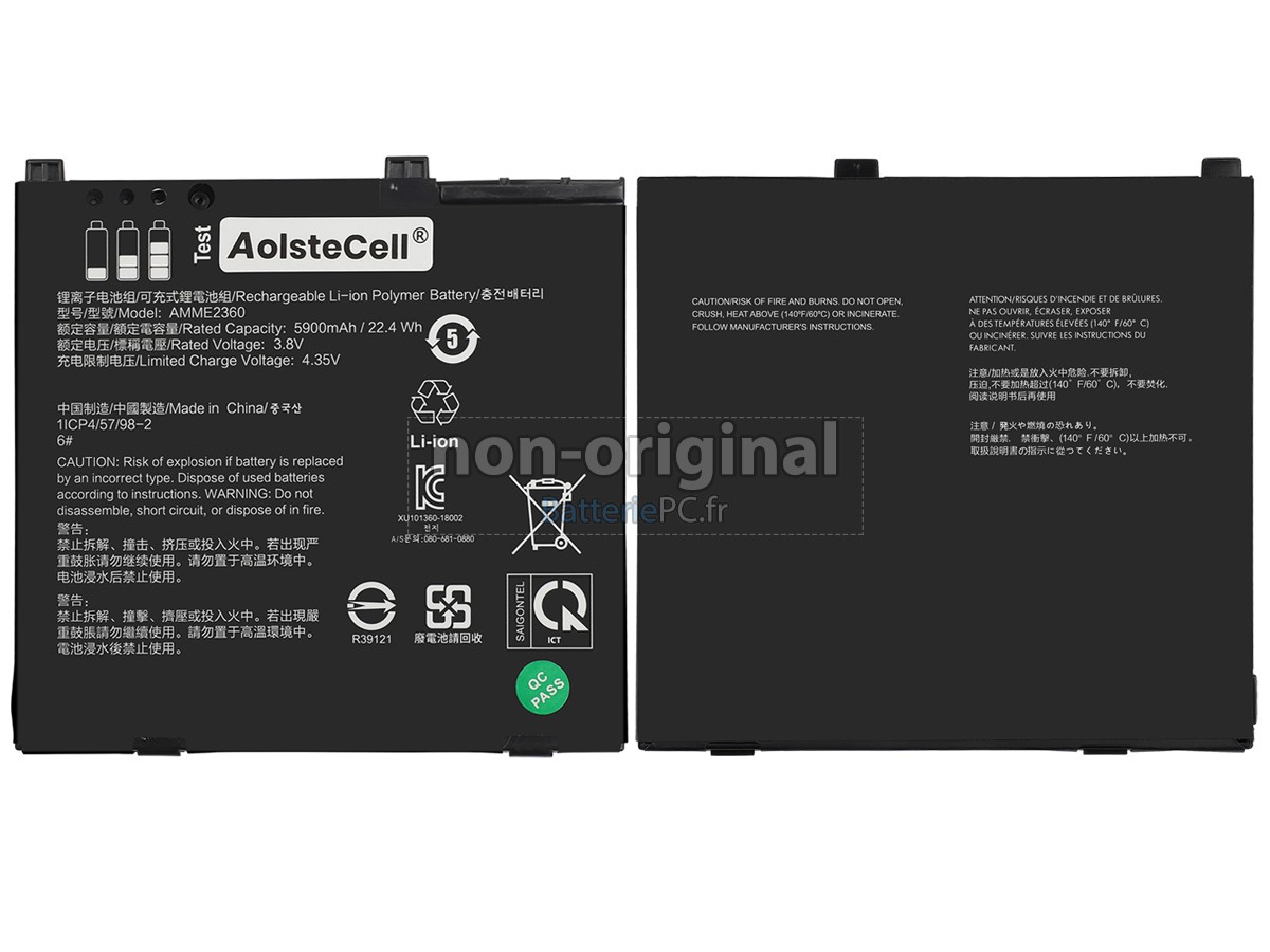 batterie pour Zebra AMME2360(1ICP4/57/98-2)