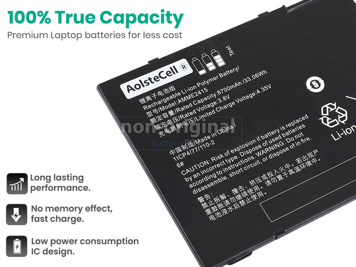 batterie pour Zebra AMME2415(1ICP4/77/110-2)