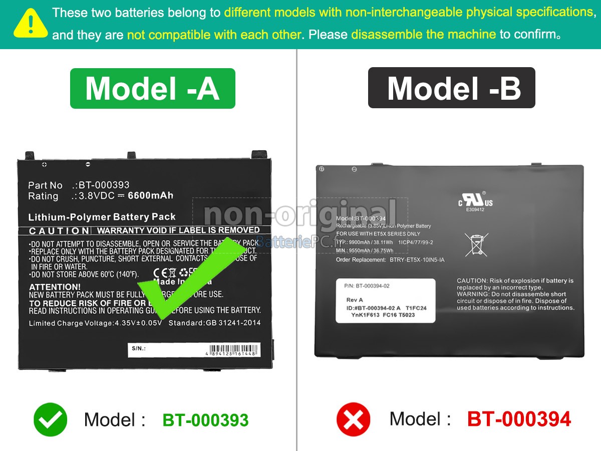 batterie pour Zebra ET50